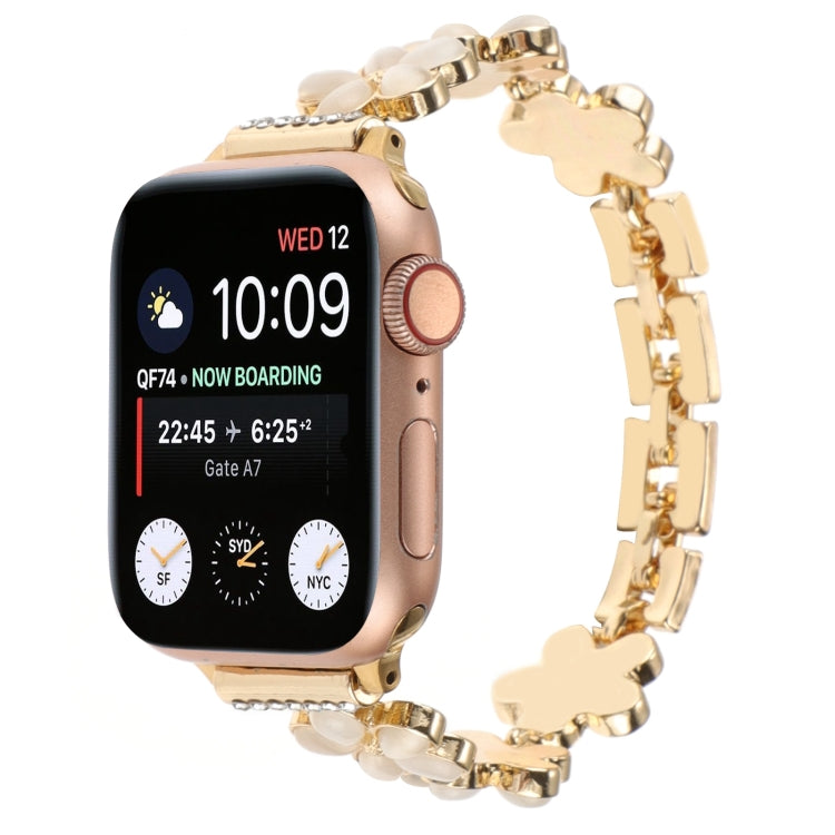 Armband aus Zinklegierung mit 5-blättriger Blume für Apple Watch Series 4 44mm, für Apple Watch Series 4 40mm, für Apple Watch Series 3 38mm, für Apple Watch Series 3 42mm, für Apple Watch Series 2 42mm, für Apple Watch Series 2 38mm