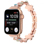 Armband aus Zinklegierung mit 5-blättriger Blume für Apple Watch Series 4 44mm, für Apple Watch Series 4 40mm, für Apple Watch Series 3 38mm, für Apple Watch Series 3 42mm, für Apple Watch Series 2 42mm, für Apple Watch Series 2 38mm