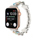Armband aus Zinklegierung mit 5-blättriger Blume für Apple Watch Series 4 44mm, für Apple Watch Series 4 40mm, für Apple Watch Series 3 38mm, für Apple Watch Series 3 42mm, für Apple Watch Series 2 42mm, für Apple Watch Series 2 38mm