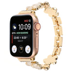 5-blättriges Blumen Zinklegierung Ketten Uhrenarmband, Für Apple Watch Series 4 44mm, Für Apple Watch Series 4 40mm, Für Apple Watch Series 3 38mm, Für Apple Watch Series 3 42mm, Für Apple Watch Series 2 42mm, Für Apple Watch Series 2 38mm