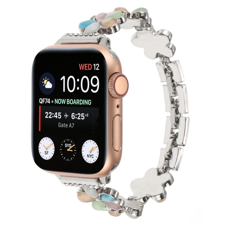 5-blättriges Blumen Zinklegierung Ketten Uhrenarmband, Für Apple Watch 42mm, Für Apple Watch 38mm