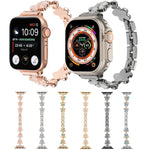 5-blättriges Blumen Zinklegierung Ketten Uhrenarmband, Für Apple Watch SE 2023 44mm, Für Apple Watch SE 2023 40mm, Für Apple Watch Ultra 2 49mm, Für Apple Watch Series 9 45mm, Für Apple Watch Series 9 41mm, Für Apple Watch Ultra 49mm