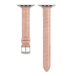 Schlankes Krokodilleder Uhrenarmband, Für Apple Watch SE 2023 44mm, Für Apple Watch SE 2023 40mm, Für Apple Watch Ultra 2 49mm, Für Apple Watch Series 9 45mm, Für Apple Watch Series 9 41mm, Für Apple Watch Ultra 49mm