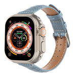 Schlankes Krokodilleder Uhrenarmband, Für Apple Watch SE 2023 44mm, Für Apple Watch SE 2023 40mm, Für Apple Watch Ultra 2 49mm, Für Apple Watch Series 9 45mm, Für Apple Watch Series 9 41mm, Für Apple Watch Ultra 49mm