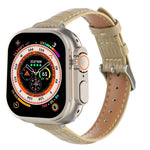 Schlankes Krokodilleder Uhrenarmband, Für Apple Watch SE 2023 44mm, Für Apple Watch SE 2023 40mm, Für Apple Watch Ultra 2 49mm, Für Apple Watch Series 9 45mm, Für Apple Watch Series 9 41mm, Für Apple Watch Ultra 49mm