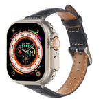 Schlankes Krokodilleder Uhrenarmband, Für Apple Watch SE 2023 44mm, Für Apple Watch SE 2023 40mm, Für Apple Watch Ultra 2 49mm, Für Apple Watch Series 9 45mm, Für Apple Watch Series 9 41mm, Für Apple Watch Ultra 49mm