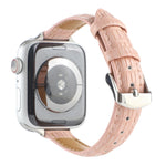 Schlankes Krokodilleder Uhrenarmband, Für Apple Watch Series 8 41mm, Für Apple Watch Series 8 45mm, Für Apple Watch SE 2022 40mm, Für Apple Watch SE 2022 44mm, Für Apple Watch Series 7 41mm, Für Apple Watch Series 7 45mm