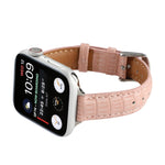 Schlankes Krokodilleder Uhrenarmband, Für Apple Watch Series 8 41mm, Für Apple Watch Series 8 45mm, Für Apple Watch SE 2022 40mm, Für Apple Watch SE 2022 44mm, Für Apple Watch Series 7 41mm, Für Apple Watch Series 7 45mm