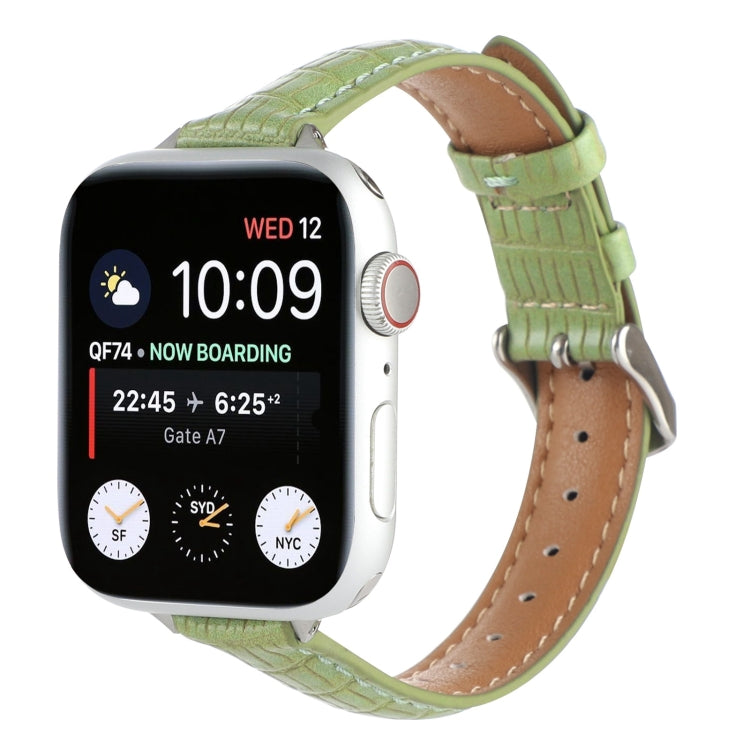 Schlankes Krokodilleder Uhrenarmband, Für Apple Watch Series 8 41mm, Für Apple Watch Series 8 45mm, Für Apple Watch SE 2022 40mm, Für Apple Watch SE 2022 44mm, Für Apple Watch Series 7 41mm, Für Apple Watch Series 7 45mm