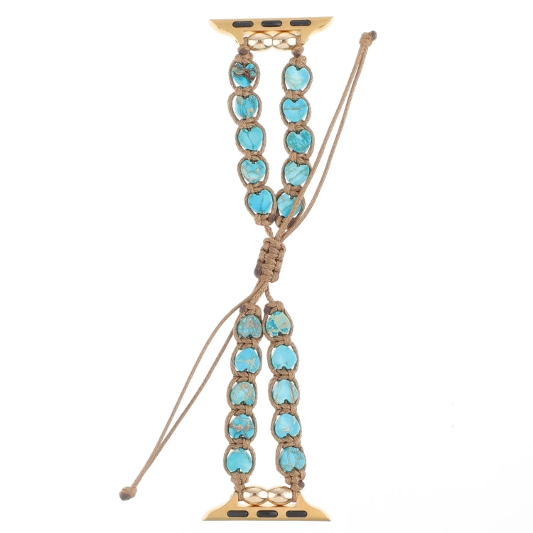 Heart Stones Drawstring Chain Watch Band, For Apple Watch SE 40mm, For Apple Watch SE 44mm, For Apple Watch Series 6 40mm, For Apple Watch Series 6 44mm, For Apple Watch Series 5 44mm, For Apple Watch Series 5 40mm, For Apple Watch Series 4 44mm       ...