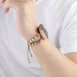 Herzförmiges Uhrenarmband mit Kordelzug und Strasssteinen, für Apple Watch 42 mm und 38 mm