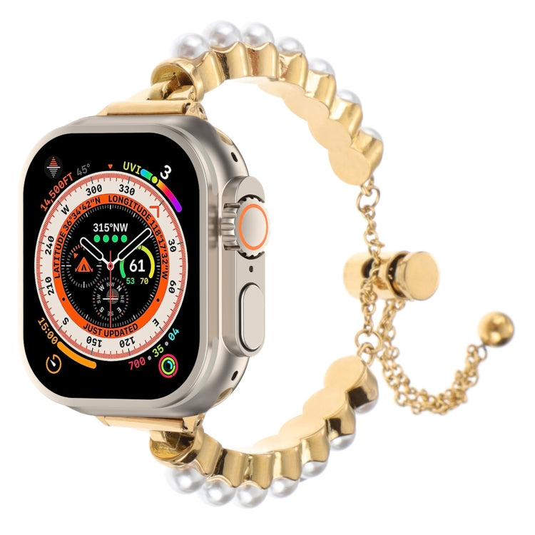Perlenarmband Metallarmband, Für Apple Watch SE 2023 44mm, Für Apple Watch SE 2023 40mm, Für Apple Watch Ultra 2 49mm, Für Apple Watch Series 9 45mm, Für Apple Watch Series 9 41mm, Für Apple Watch Ultra 49mm, Für Apple Watch Series 8 41mm