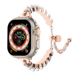 Perlenarmband Metallarmband, Für Apple Watch SE 2023 44mm, Für Apple Watch SE 2023 40mm, Für Apple Watch Ultra 2 49mm, Für Apple Watch Series 9 45mm, Für Apple Watch Series 9 41mm, Für Apple Watch Ultra 49mm, Für Apple Watch Series 8 41mm