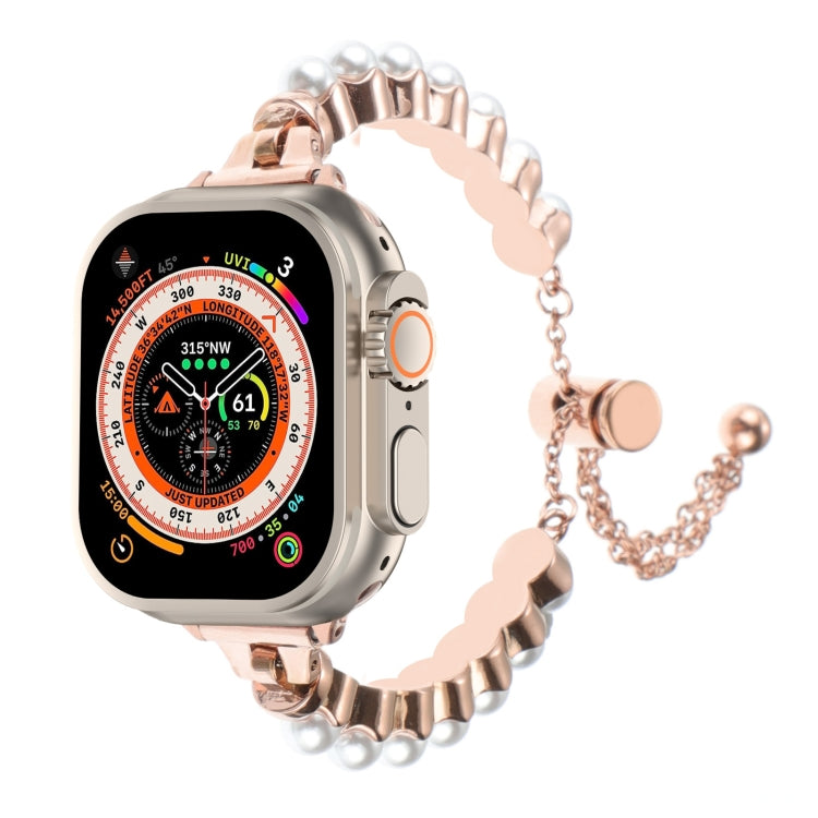 Perlenarmband Metallarmband, Für Apple Watch SE 2023 44mm, Für Apple Watch SE 2023 40mm, Für Apple Watch Ultra 2 49mm, Für Apple Watch Series 9 45mm, Für Apple Watch Series 9 41mm, Für Apple Watch Ultra 49mm, Für Apple Watch Series 8 41mm