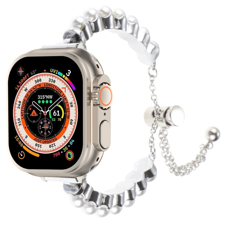Perlenarmband Metallarmband, Für Apple Watch SE 2023 44mm, Für Apple Watch SE 2023 40mm, Für Apple Watch Ultra 2 49mm, Für Apple Watch Series 9 45mm, Für Apple Watch Series 9 41mm, Für Apple Watch Ultra 49mm, Für Apple Watch Series 8 41mm