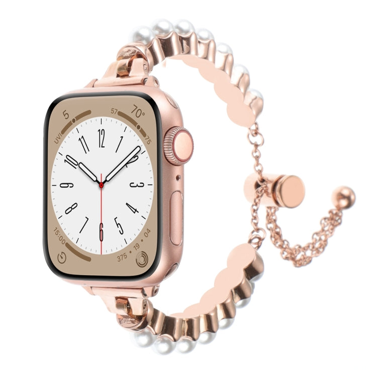 Perlenarmband Metallarmband, Für Apple Watch SE 2023 44mm, Für Apple Watch SE 2023 40mm, Für Apple Watch Ultra 2 49mm, Für Apple Watch Series 9 45mm, Für Apple Watch Series 9 41mm, Für Apple Watch Ultra 49mm, Für Apple Watch Series 8 41mm