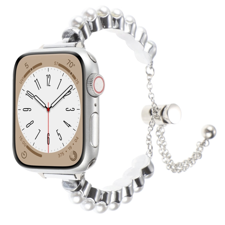 Perlenarmband Metallarmband, Für Apple Watch SE 2023 44mm, Für Apple Watch SE 2023 40mm, Für Apple Watch Ultra 2 49mm, Für Apple Watch Series 9 45mm, Für Apple Watch Series 9 41mm, Für Apple Watch Ultra 49mm, Für Apple Watch Series 8 41mm