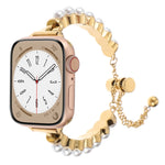 Pearl Bracelet Metal Watch Band, For Apple Watch SE 40mm, For Apple Watch SE 44mm, For Apple Watch Series 6 40mm, For Apple Watch Series 6 44mm, For Apple Watch Series 5 44mm, For Apple Watch Series 5 40mm, For Apple Watch Series 4 44mm                ...