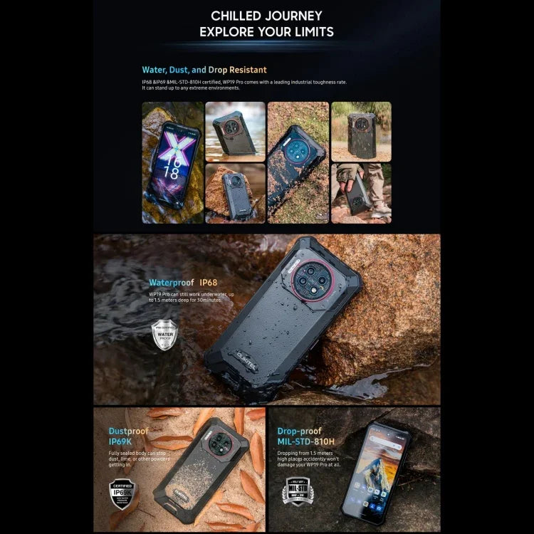 Oukitel WP19 Pro, 6,8 Zoll, MediaTek Helio G99 Octa-Core-Prozessor, NFC, Netzwerk: 4G, WP19 Pro 8 GB + 256 GB