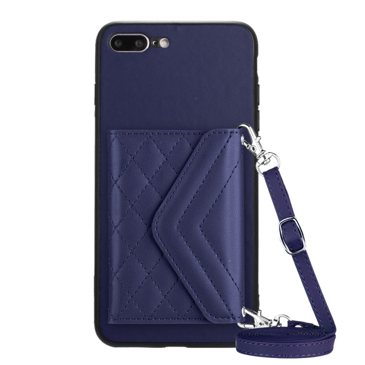 Rhombische Textur Kartenfach RFID Handyhülle mit langem Umhängeband, für iPhone 12 mini, für iPhone 11 Pro Max, für iPhone 11, für iPhone 11 Pro, für iPhone XS / X, für iPhone XR, für iPhone XS Max, für iPhone 8 Plus / 7 Plus