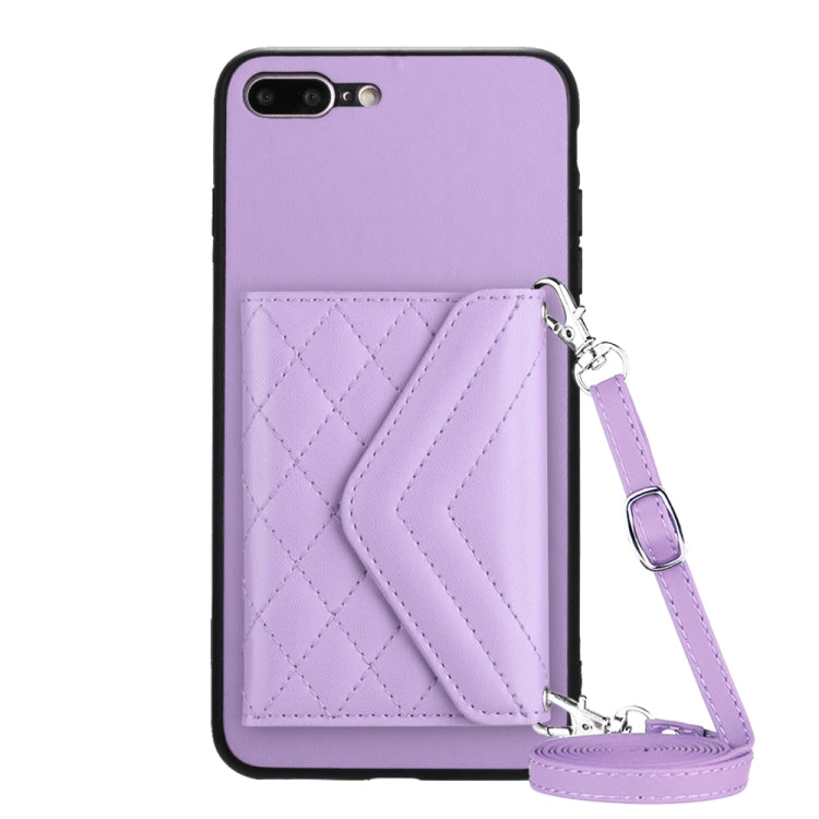 Rhombische Textur Kartenfach RFID Handyhülle mit langem Umhängeband, für iPhone 12 mini, für iPhone 11 Pro Max, für iPhone 11, für iPhone 11 Pro, für iPhone XS / X, für iPhone XR, für iPhone XS Max, für iPhone 8 Plus / 7 Plus