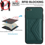 Handyhülle mit Rautenmuster, Kartenfach und RFID-Schutz, mit langem Umhängeband, für iPhone SE 2022 / SE 2020, für iPhone 13 Pro Max, für iPhone 13 Pro, für iPhone 13, für iPhone 13 mini, für iPhone 12, für iPhone 12 Pro Max, für iPhone 12 Pro