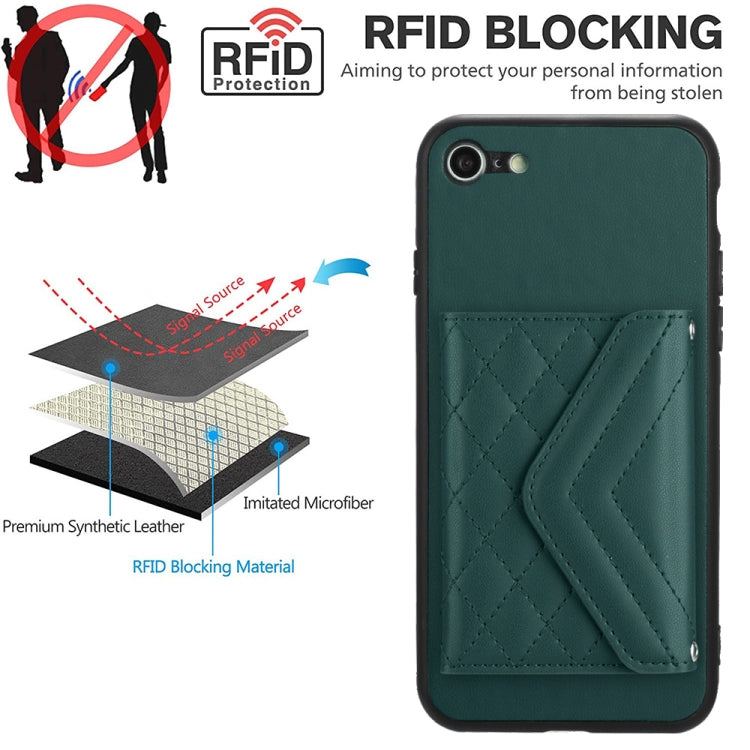 Handyhülle mit Rautenmuster, Kartenfach und RFID-Schutz, mit langem Umhängeband, für iPhone SE 2022 / SE 2020, für iPhone 13 Pro Max, für iPhone 13 Pro, für iPhone 13, für iPhone 13 mini, für iPhone 12, für iPhone 12 Pro Max, für iPhone 12 Pro