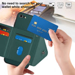 Handyhülle mit Rautenmuster, Kartenfach und RFID-Schutz, mit langem Umhängeband, für iPhone SE 2022 / SE 2020, für iPhone 13 Pro Max, für iPhone 13 Pro, für iPhone 13, für iPhone 13 mini, für iPhone 12, für iPhone 12 Pro Max, für iPhone 12 Pro