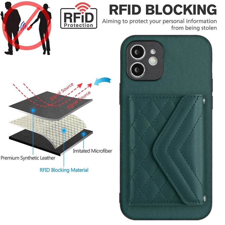 Rhombische Textur Kartenfach RFID Handyhülle mit langem Umhängeband, für iPhone 12 mini, für iPhone 11 Pro Max, für iPhone 11, für iPhone 11 Pro, für iPhone XS / X, für iPhone XR, für iPhone XS Max, für iPhone 8 Plus / 7 Plus