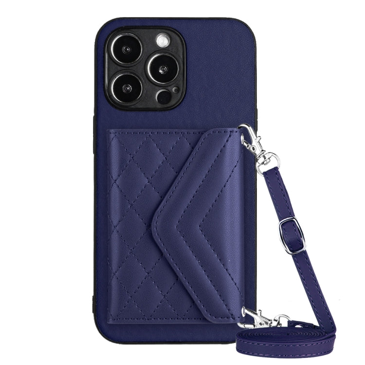 Handyhülle mit Rautenmuster, Kartenfach und RFID-Schutz, mit langem Umhängeband, für iPhone SE 2022 / SE 2020, für iPhone 13 Pro Max, für iPhone 13 Pro, für iPhone 13, für iPhone 13 mini, für iPhone 12, für iPhone 12 Pro Max, für iPhone 12 Pro