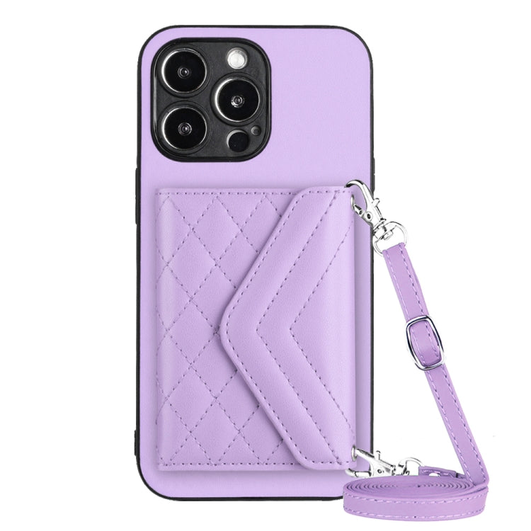 Handyhülle mit Rautenmuster, Kartenfach und RFID-Schutz, mit langem Umhängeband, für iPhone SE 2022 / SE 2020, für iPhone 13 Pro Max, für iPhone 13 Pro, für iPhone 13, für iPhone 13 mini, für iPhone 12, für iPhone 12 Pro Max, für iPhone 12 Pro