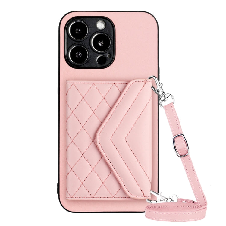 Handyhülle mit Rautenmuster, Kartenfach und RFID-Schutz, mit langem Umhängeband, für iPhone SE 2022 / SE 2020, für iPhone 13 Pro Max, für iPhone 13 Pro, für iPhone 13, für iPhone 13 mini, für iPhone 12, für iPhone 12 Pro Max, für iPhone 12 Pro