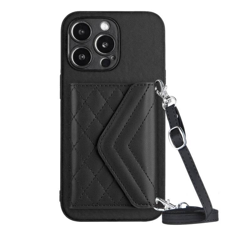 Handyhülle mit Rautenmuster, Kartenfach und RFID-Schutz, mit langem Umhängeband, für iPhone SE 2022 / SE 2020, für iPhone 13 Pro Max, für iPhone 13 Pro, für iPhone 13, für iPhone 13 mini, für iPhone 12, für iPhone 12 Pro Max, für iPhone 12 Pro