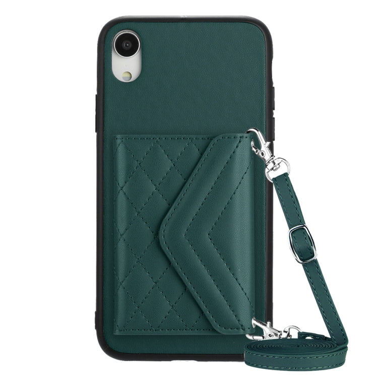 Rhombische Textur Kartenfach RFID Handyhülle mit langem Umhängeband, für iPhone 12 mini, für iPhone 11 Pro Max, für iPhone 11, für iPhone 11 Pro, für iPhone XS / X, für iPhone XR, für iPhone XS Max, für iPhone 8 Plus / 7 Plus