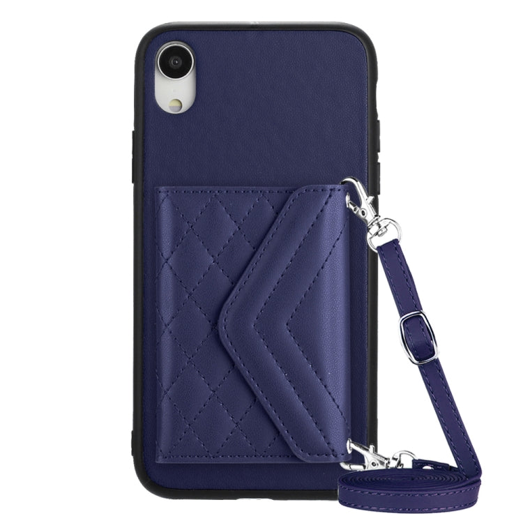 Rhombische Textur Kartenfach RFID Handyhülle mit langem Umhängeband, für iPhone 12 mini, für iPhone 11 Pro Max, für iPhone 11, für iPhone 11 Pro, für iPhone XS / X, für iPhone XR, für iPhone XS Max, für iPhone 8 Plus / 7 Plus