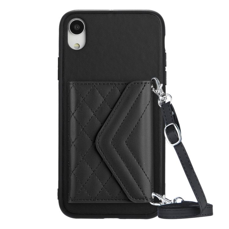 Rhombische Textur Kartenfach RFID Handyhülle mit langem Umhängeband, für iPhone 12 mini, für iPhone 11 Pro Max, für iPhone 11, für iPhone 11 Pro, für iPhone XS / X, für iPhone XR, für iPhone XS Max, für iPhone 8 Plus / 7 Plus