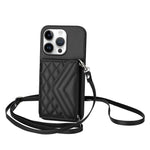 Rhombus-Textur Kartenhalter RFID Handyhülle mit langem Umhängeband, für iPhone 17 Pro Max, für iPhone 17 Pro, für iPhone 17, für iPhone Air, für iPhone 16 Pro Max, für iPhone 16 Pro, für iPhone 16 Plus, für iPhone 16