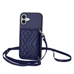 Rhombus-Textur Kartenhalter RFID Handyhülle mit langem Umhängeband, für iPhone 17 Pro Max, für iPhone 17 Pro, für iPhone 17, für iPhone Air, für iPhone 16 Pro Max, für iPhone 16 Pro, für iPhone 16 Plus, für iPhone 16