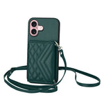 Rhombus-Textur Kartenhalter RFID Handyhülle mit langem Umhängeband, für iPhone 17 Pro Max, für iPhone 17 Pro, für iPhone 17, für iPhone Air, für iPhone 16 Pro Max, für iPhone 16 Pro, für iPhone 16 Plus, für iPhone 16
