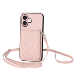 Rhombus-Textur Kartenhalter RFID Handyhülle mit langem Umhängeband, für iPhone 17 Pro Max, für iPhone 17 Pro, für iPhone 17, für iPhone Air, für iPhone 16 Pro Max, für iPhone 16 Pro, für iPhone 16 Plus, für iPhone 16