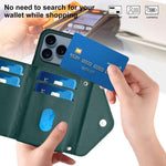 Rhombus-Textur Kartenhalter RFID Handyhülle mit langem Umhängeband, für iPhone 17 Pro Max, für iPhone 17 Pro, für iPhone 17, für iPhone Air, für iPhone 16 Pro Max, für iPhone 16 Pro, für iPhone 16 Plus, für iPhone 16