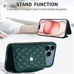 Rhombus-Textur Kartenhalter RFID Handyhülle mit langem Umhängeband, für iPhone 17 Pro Max, für iPhone 17 Pro, für iPhone 17, für iPhone Air, für iPhone 16 Pro Max, für iPhone 16 Pro, für iPhone 16 Plus, für iPhone 16