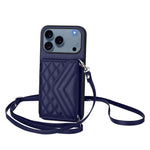 Rhombus-Textur Kartenhalter RFID Handyhülle mit langem Umhängeband, für iPhone 17 Pro Max, für iPhone 17 Pro, für iPhone 17, für iPhone Air, für iPhone 16 Pro Max, für iPhone 16 Pro, für iPhone 16 Plus, für iPhone 16