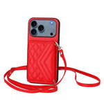 Rhombus-Textur Kartenhalter RFID Handyhülle mit langem Umhängeband, für iPhone 17 Pro Max, für iPhone 17 Pro, für iPhone 17, für iPhone Air, für iPhone 16 Pro Max, für iPhone 16 Pro, für iPhone 16 Plus, für iPhone 16