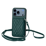 Rhombus-Textur Kartenhalter RFID Handyhülle mit langem Umhängeband, für iPhone 17 Pro Max, für iPhone 17 Pro, für iPhone 17, für iPhone Air, für iPhone 16 Pro Max, für iPhone 16 Pro, für iPhone 16 Plus, für iPhone 16