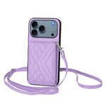 Rhombus-Textur Kartenhalter RFID Handyhülle mit langem Umhängeband, für iPhone 17 Pro Max, für iPhone 17 Pro, für iPhone 17, für iPhone Air, für iPhone 16 Pro Max, für iPhone 16 Pro, für iPhone 16 Plus, für iPhone 16