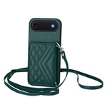 Rhombus-Textur Kartenhalter RFID Handyhülle mit langem Umhängeband, für iPhone 17 Pro Max, für iPhone 17 Pro, für iPhone 17, für iPhone Air, für iPhone 16 Pro Max, für iPhone 16 Pro, für iPhone 16 Plus, für iPhone 16