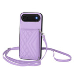 Rhombus-Textur Kartenhalter RFID Handyhülle mit langem Umhängeband, für iPhone 17 Pro Max, für iPhone 17 Pro, für iPhone 17, für iPhone Air, für iPhone 16 Pro Max, für iPhone 16 Pro, für iPhone 16 Plus, für iPhone 16