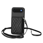 Rhombus-Textur Kartenhalter RFID Handyhülle mit langem Umhängeband, für iPhone 17 Pro Max, für iPhone 17 Pro, für iPhone 17, für iPhone Air, für iPhone 16 Pro Max, für iPhone 16 Pro, für iPhone 16 Plus, für iPhone 16