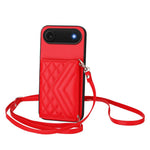 Rhombus-Textur Kartenhalter RFID Handyhülle mit langem Umhängeband, für iPhone 17 Pro Max, für iPhone 17 Pro, für iPhone 17, für iPhone Air, für iPhone 16 Pro Max, für iPhone 16 Pro, für iPhone 16 Plus, für iPhone 16
